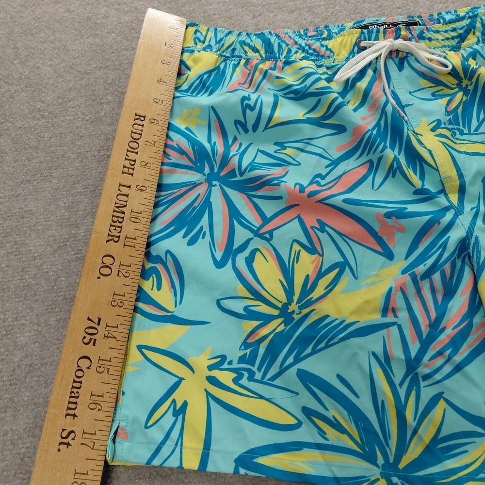 O'Neill Men's XL‎ Hermosa Elastic Waist Board Shorts Trunks Blue Tropical *flaw